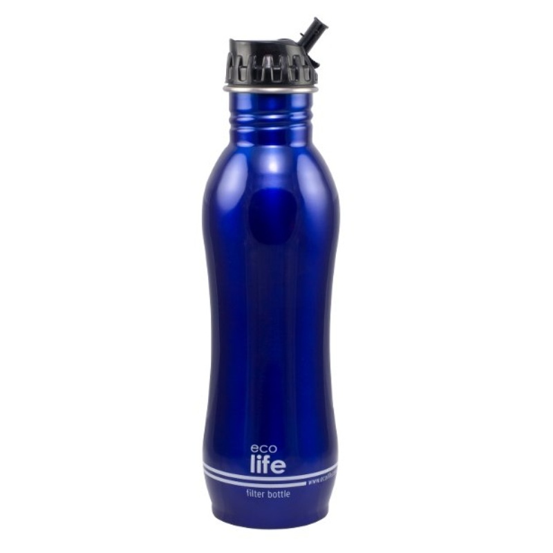 Ανοξείδωτο Μπουκάλι Νερού Με Φίλτρο Μπλε 750ml