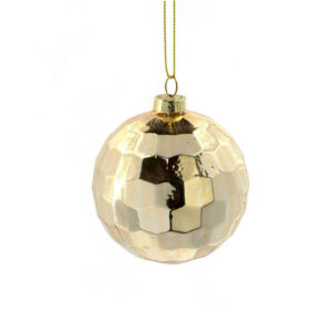 Χριστουγεννιάτικη Μπάλα Γυάλινη Χρυσή 'Disco' Y8