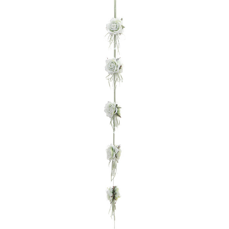Διακοσμητική Γιρλάντα Υφασμάτινη Με Λευκά/Γαλάζια Τριαντάφυλλα Υ180