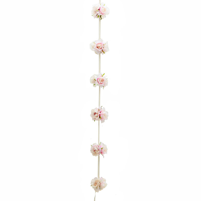 Διακοσμητική Γιρλάντα Υφασμάτινη Με Τριαντάφυλλα Ροζ/ Σομόν Υ210
