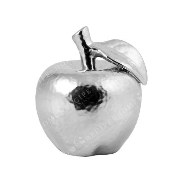 Διακοσμητικό Μήλο Κεραμικό Ασημί Υ13
