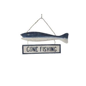 Επιτοίχια Διακοσμητική Ταμπέλα Ξύλινη 'Gone Fishing'