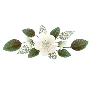 Επιτοίχιο Διακοσμητικό Μεταλλικό Λευκό/ Πράσινο 'Jardin' 97x9 Υ32