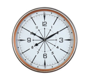 Επιτοίχιο Ρολόι Μεταλλικο 'Compass' Ασημι Με Χάλκινο Ρέλι Δ40