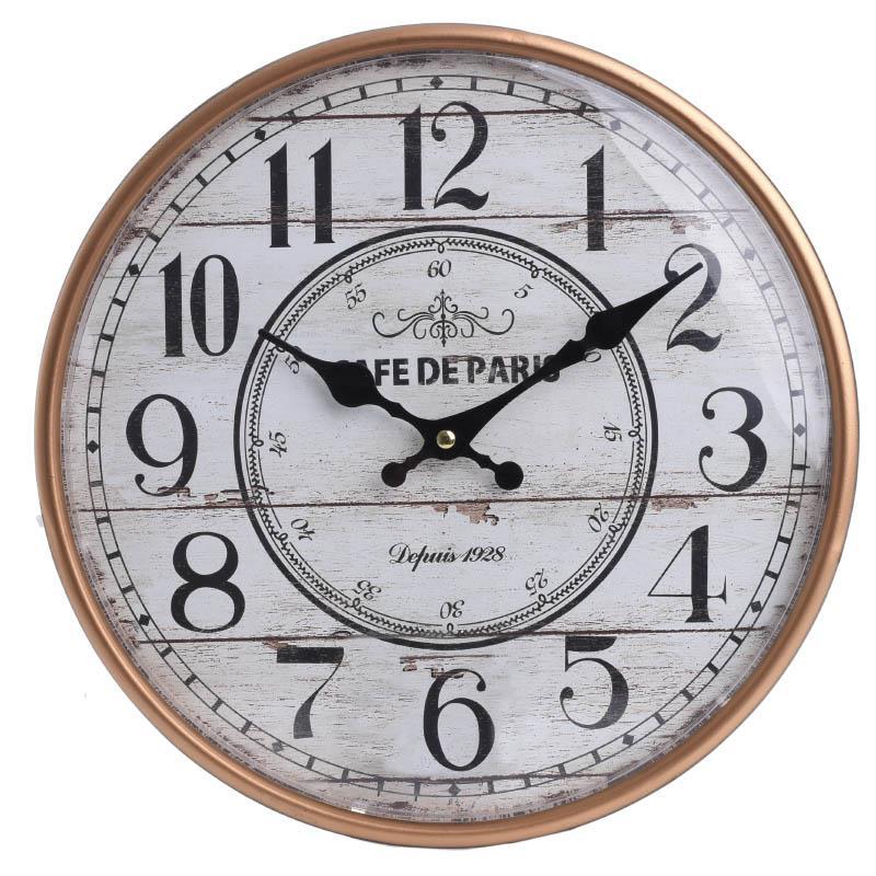 Επιτοίχιο Ρολόι Μεταλλικό Με Τζάμι ''Café De Paris'' Δ31.5