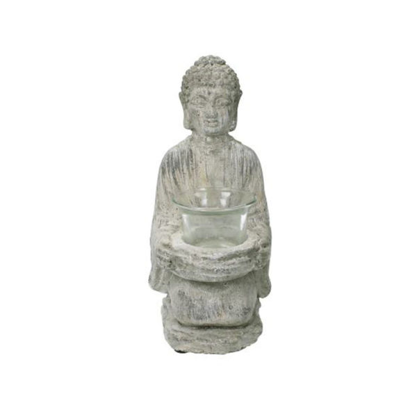 Επιτραπέζιο Διακοσμητικό Βούδας Με Θήκη Για Ρεσό Τσιμεντένιο Υ21.5