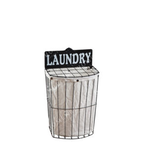 Καλάθι Άπλυτων Μαύρο Μεταλλικό Με Υφασμάτινη Αποσπώμενη Επένδυση "Laundry''
