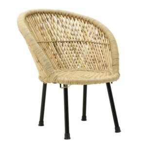 Καρέκλα Μπαμπού Natural Με Μαύρα Πόδια 63x61x74/36
