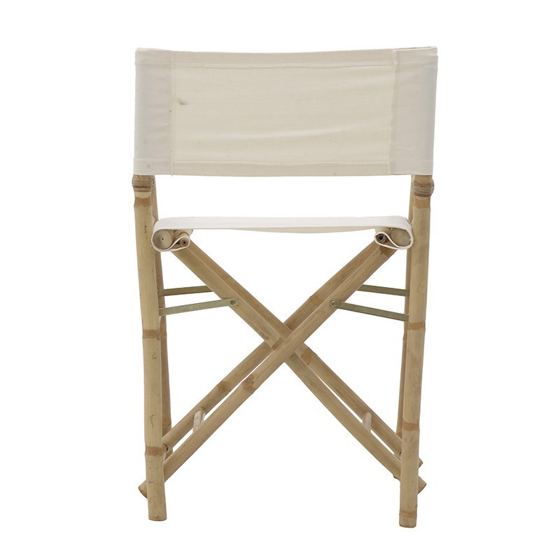 Καρέκλα Σκηνοθέτη Natural Bamboo /Λευκό Ύφασμα 