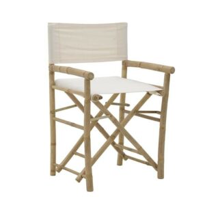 Καρέκλα Σκηνοθέτη Natural Bamboo /Λευκό Ύφασμα 