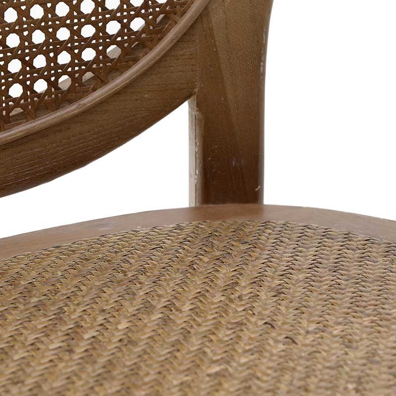 Καρέκλα Τροχήλατη Ξύλινη Με Βιεννέζικη Ψάθα Natural 45x42x88/42