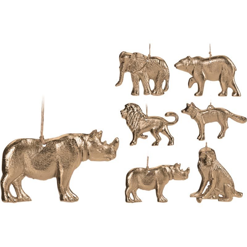 Κρεμαστά Στολίδια Αλουμίνιο Χρύσα Ζώα 'Safari' Υ10, Σε 6 Σχέδια | ZAROS