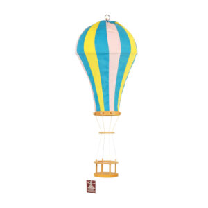 Παιδικό Φωτιστικό Αερόστατο, Χειροποίητο Υφασμάτινο Μπλε/ Κίτρινο/ Ροζ