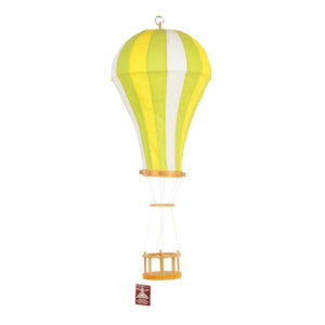 Παιδικό Φωτιστικό Αερόστατο, Χειροποίητο Υφασμάτινο Πράσινο/ Κίτρινο/ Λευκό