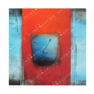 Πίνακάκι Διακοσμητικό Ξύλινο Τετράγωνο Με Μοντέρνα Σύνθεση Σε Μπλέ Τόνους Β 29x29