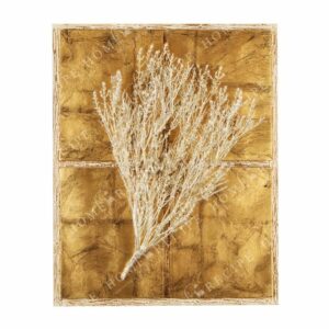 Πίνακας Χειροποίητος Σύνθεση Θυμάρι Ασημί Σε Φύλλο Χρυσού/ Μπεζ Φόντο 40x50