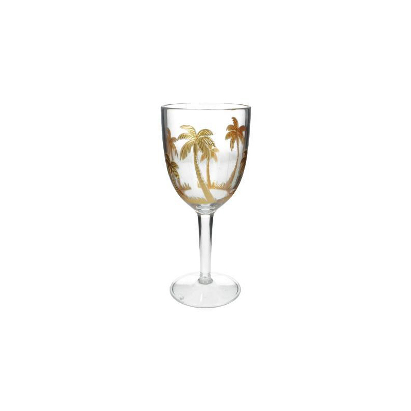Ποτήρι Κρασιού Plexiglass Με Ανάγλυφους Χρυσούς Φοίνικες Και Πόδι