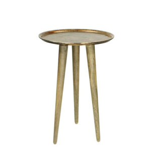 Τραπέζι Βοηθητικό Copper, Από Χυτό Αλουμίνιο Και Ξύλινα Πόδια Υ57