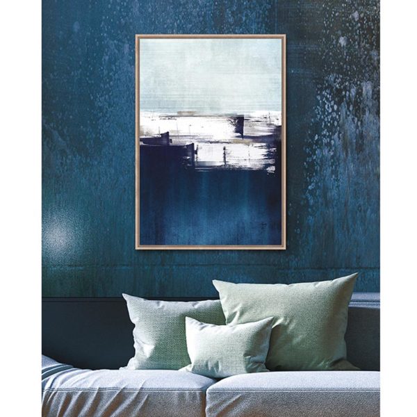 Πίνακας Καμβά Σε Κορνίζα Μπλε/ Λευκό 'Abstract Art' 60x90 | ZAROS