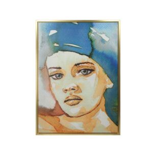 Πίνακας Σε Καμβά Με Χρυσή Κορνίζα Γυναικεία Προσωπογραφία 50x70 | ZAROS