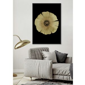 Πίνακας Σε Κορνίζα Μάυρο/ Χρυσό 'Golden Flower' 80x120 | ZAROS