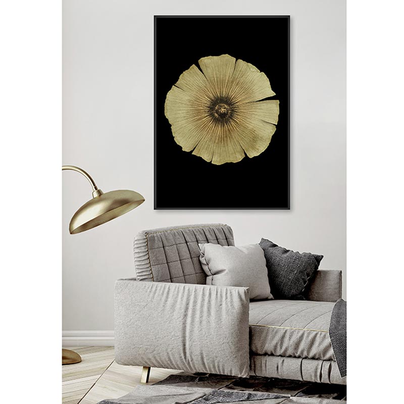 pinakas-se-korniza-mayro-chryso-golden-flower-80x120-zaros-TEO-22722-(2) Πίνακας Σε Κορνίζα Μάυρο/ Χρυσό 'Golden Flower' 80x120 | ZAROS
