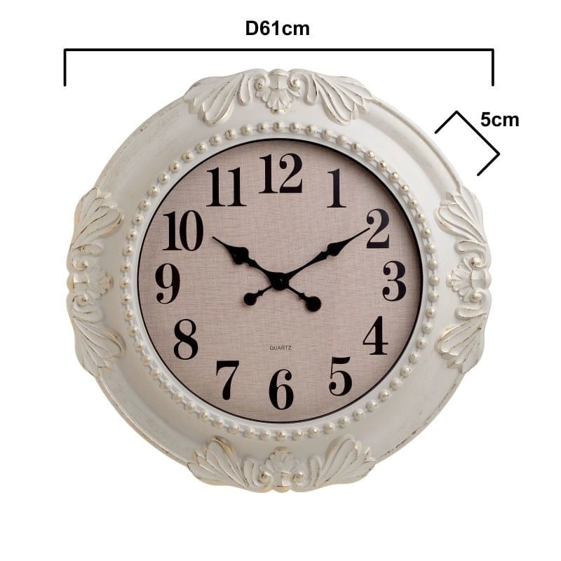 Επιτοίχιο Ρολόι Αντικέ Γκρι/ Χρυσό Δ61cm, Inart