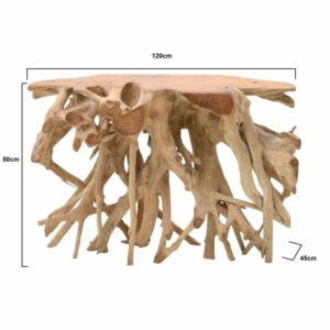Κονσόλα Ακατέργαστη Από Φυσικό Ξύλο Μασίφ Natural 120x37x80, Inart