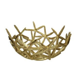 Διακοσμητικό Μπολ Αλουμινίου Χρυσό 'Starfish' 36x18.6 | ZAROS