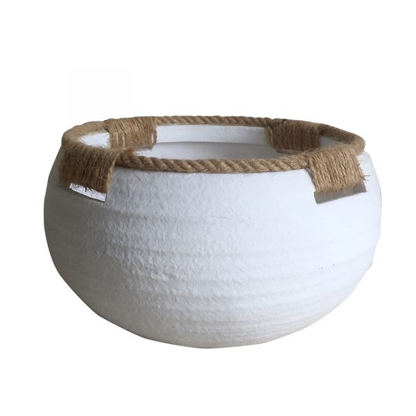 ΒΑΖΟ TERRACOTTA ΛΕΥΚΟ Φ23Χ13