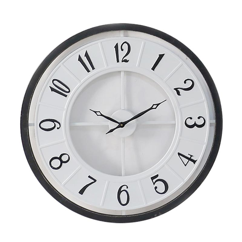 Επιτοίχιο Ρολόι Μεταλλικό/ Ξύλινο Μαύρο/ Λευκό 'Navy' Δ69cm | ZAROS