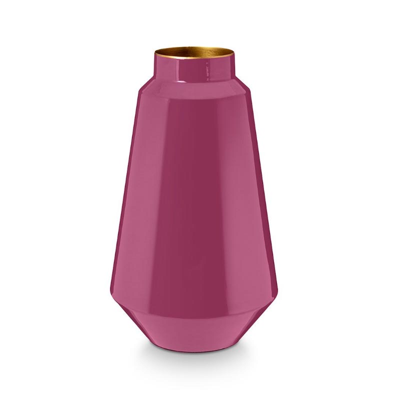 PIP Διακοσμητικό Μεταλλικό Βάζο Εμαγιέ Ροζ Υ36