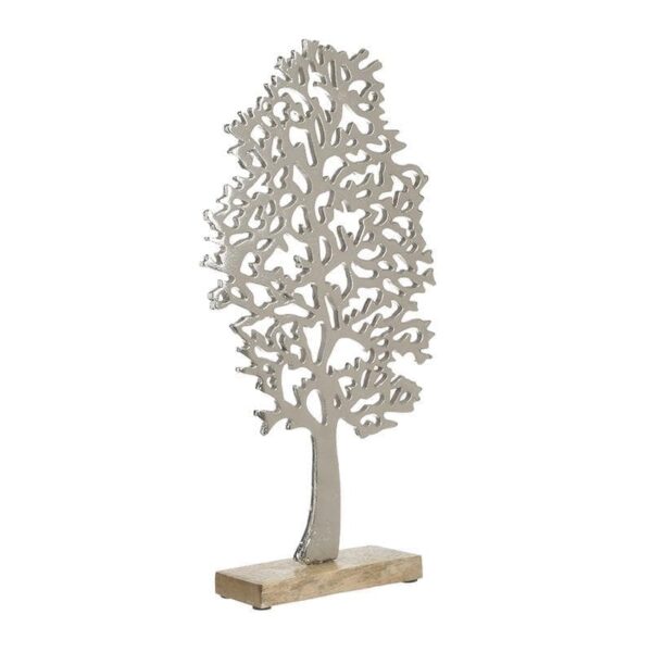 Επιτραπέζιο Διακοσμητικό Ξύλινο/ Μεταλλικό Natural/ Ασημί 'Δέντρο Ζωής' 24x3x40, Inart