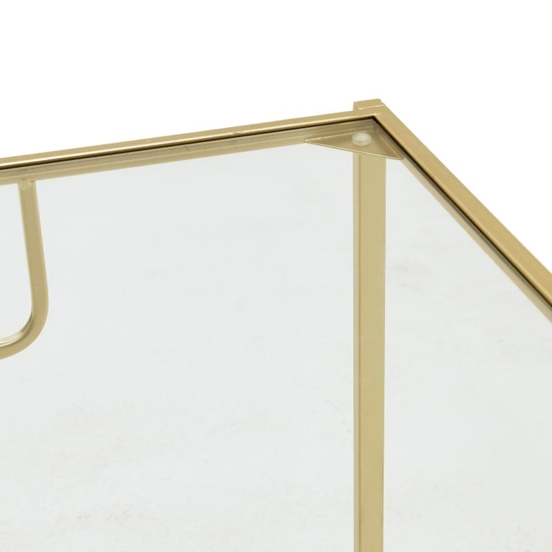Τραπέζι Σαλονιού Art Deco Γυάλινο/ Μεταλλικό Χρυσό 100x42x45cm, Inart
