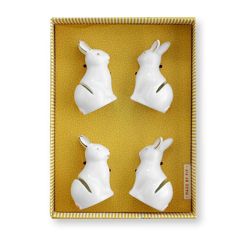 Pip Βάση Κάρτας Πορσελάνινη 'La Majorelle' Bunny, Σετ Των 4