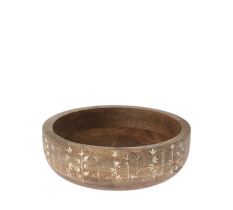 Μπολ mango με ανάγλυφο σχ.λουλούδι, δ.24cm
