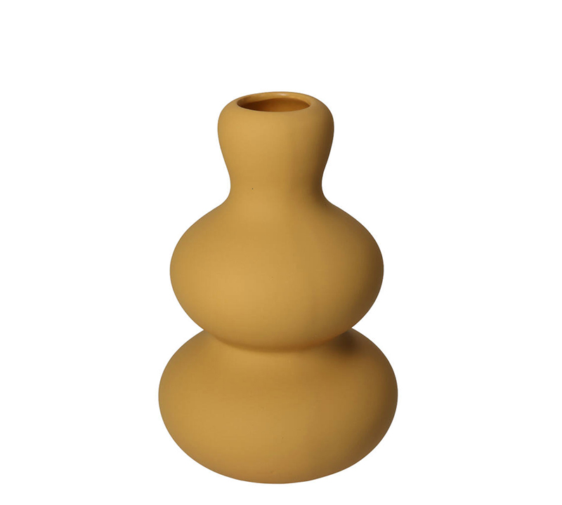Κεραμικό βάζο "Μινιμαλ" σε χρώμα ώχρας, 20,4cm