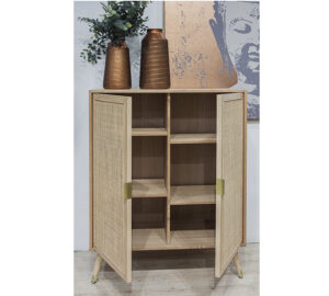 Ερμάριο Ψηλό Ψάθα Με 2 Πόρτες 90x40x115cm | Zaros