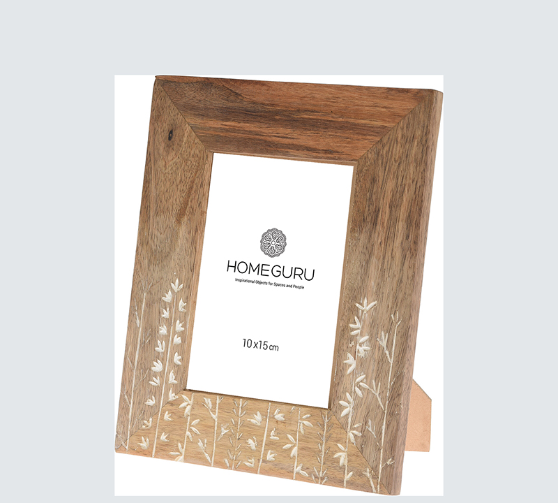 Φωτ/θήκη mango με ανάγλυφο σχ.λουλούδι, 22x27cm