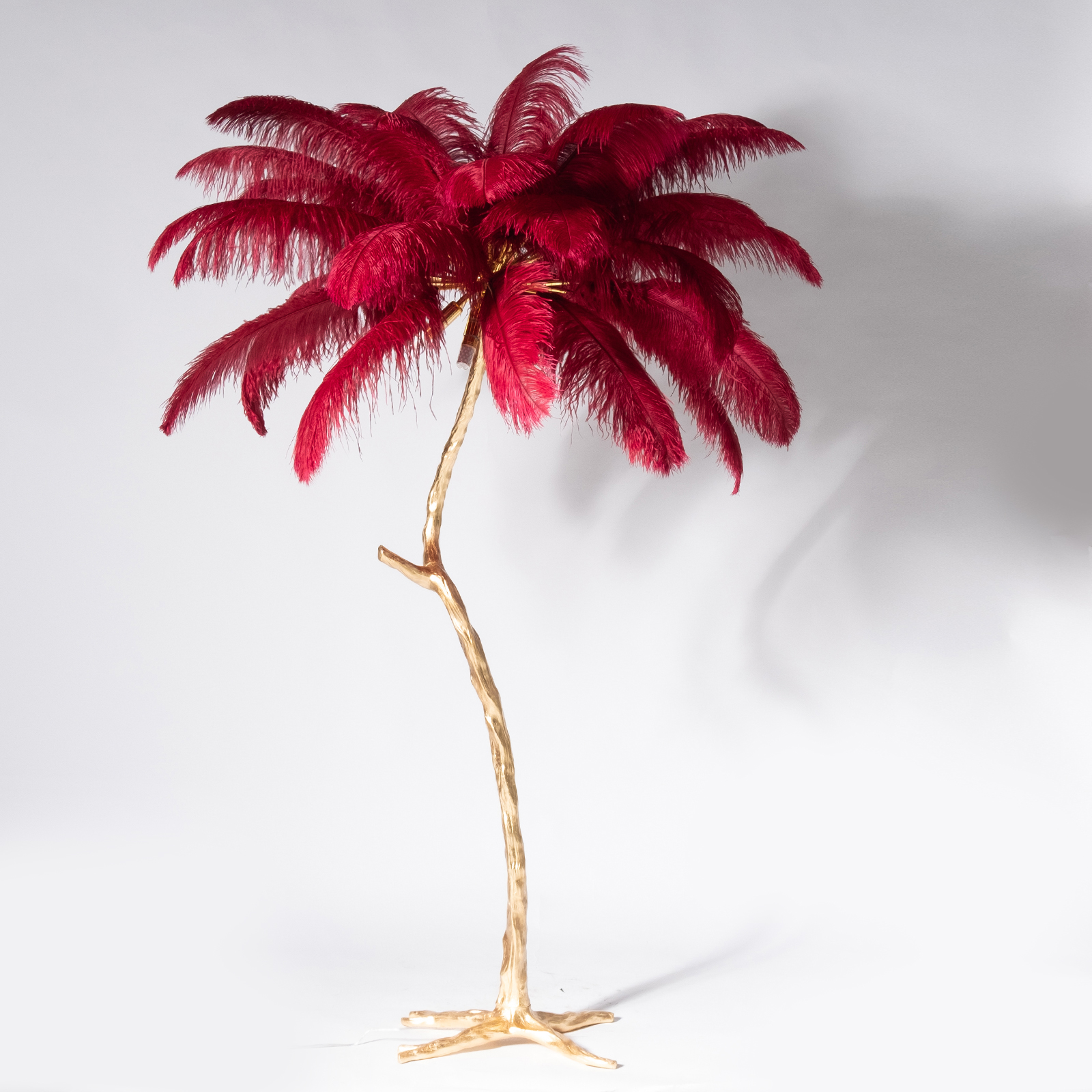 Supergreens Φωτιστικό Επιδαπέδιο ''Ostrich'' Μπορντώ/Χρυσό 170 εκ.