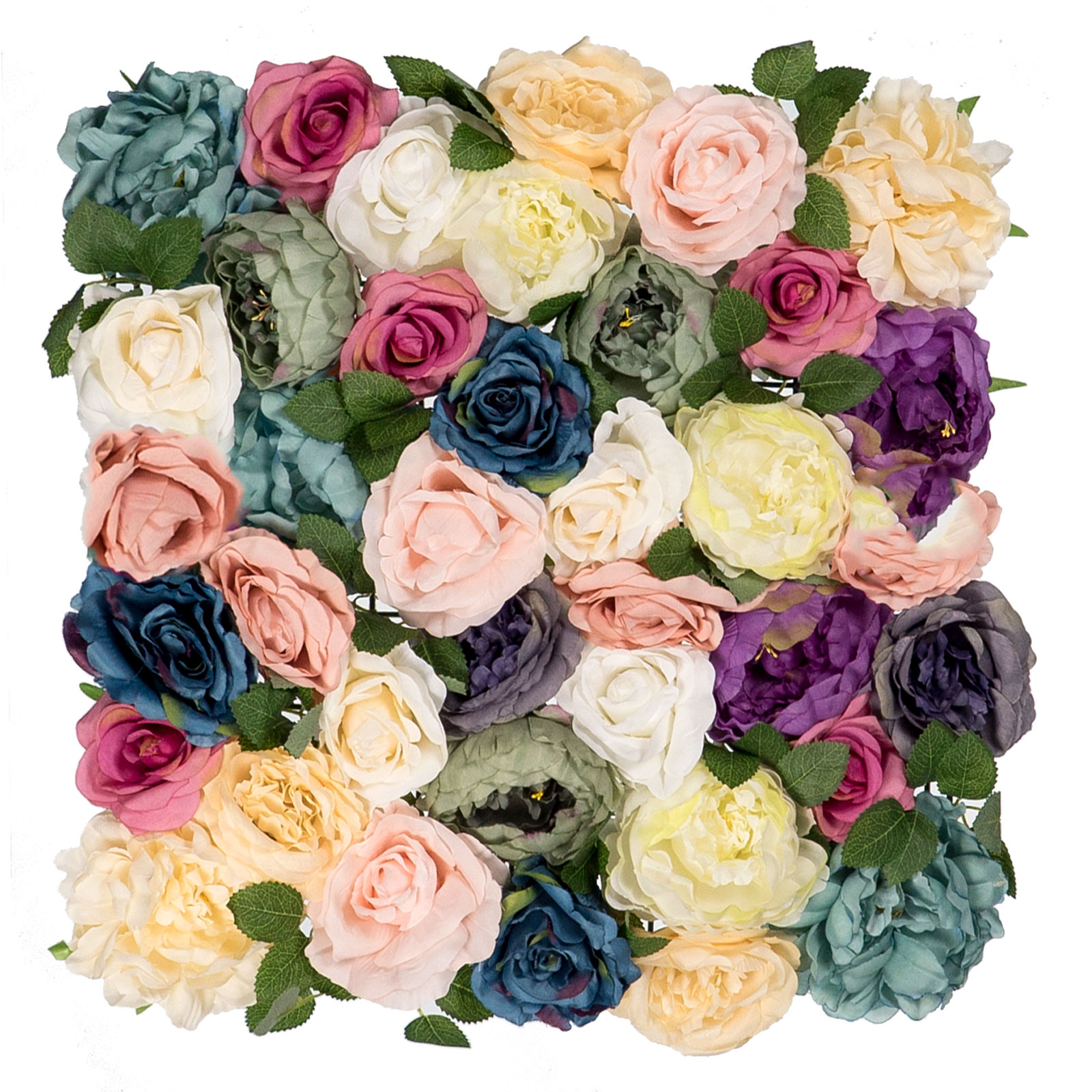 Supergreens Τεχνητή Φυλλωσιά Τριαντάφυλλο με Παιώνια "Rainbow" 50x50 εκ.