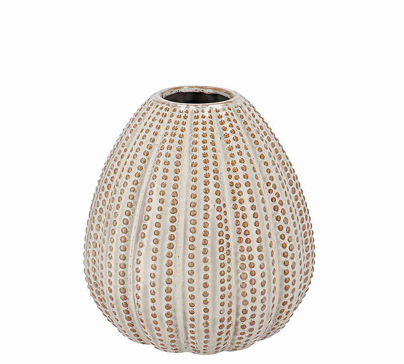 Βάζο σχ.αχινός μπεζ,23x24cm