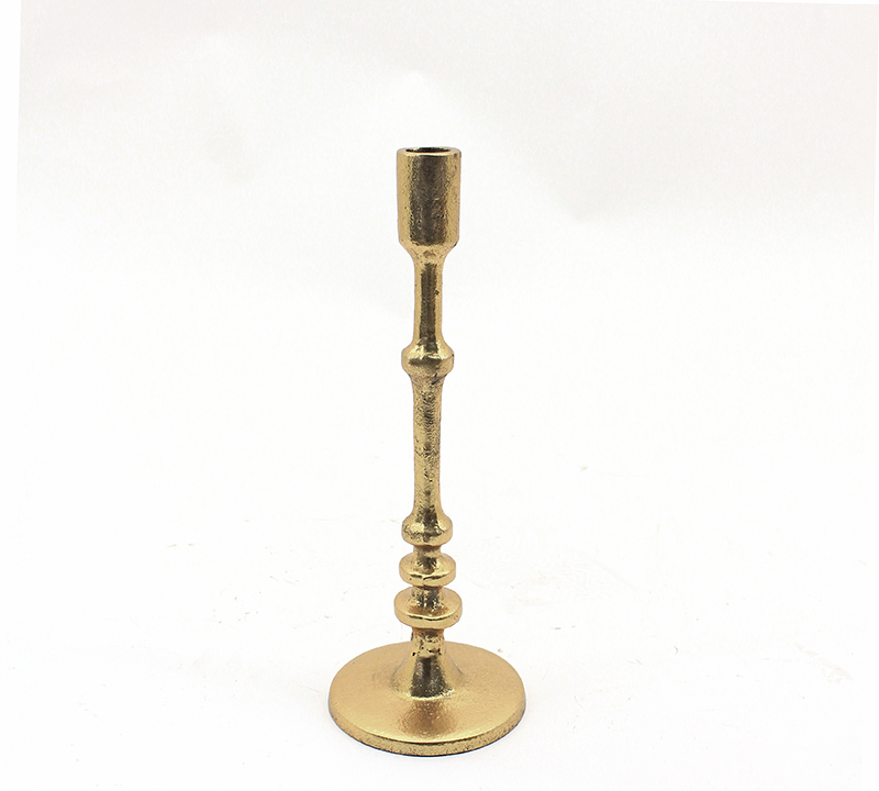Metal candle gold holder 31,5cm