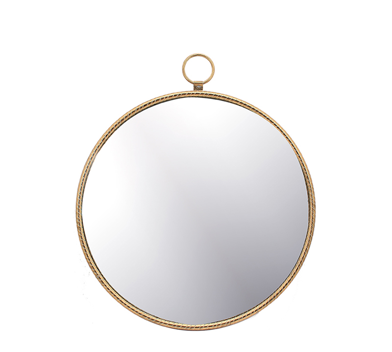 Round metal mirror twisted frame des..d.60cm, gold