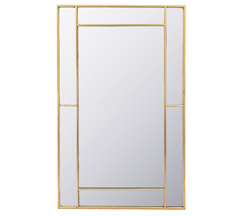 Metal mirror "hamptons" gold,75x120cm